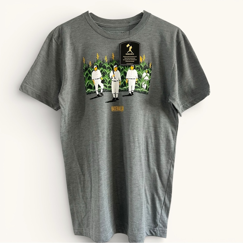 NWT Baseballism x Field of Dreams "This Field" Tee - Men's Medium - Heather Gray